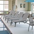 Grosfillex US642289 Sunset Platinum Gray Chaise Lounge with Solid Gray Sling Seat - 12/Case, 12PK 383US340289CS